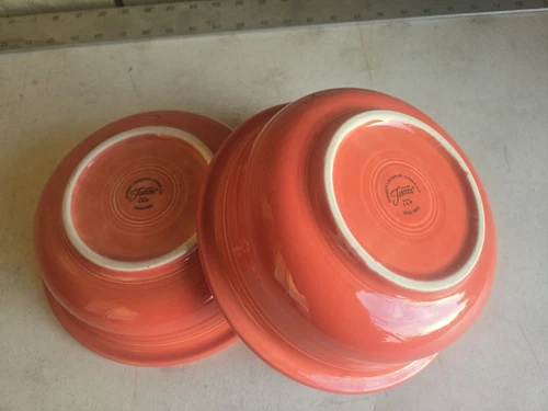 2 Fiestaware Rimmed 8.5”  Serving Bowls • Persimmon? Scarlet?