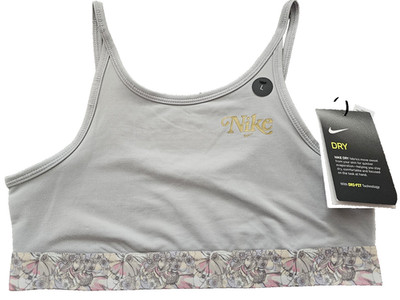 Nike Dry Girls' Gray Light Support Sports Bra Size Large NEW