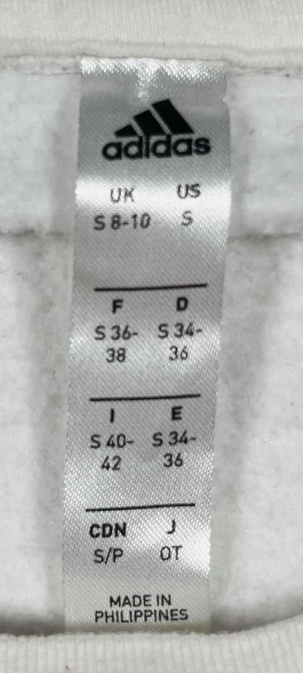 Adidas Sweatshirt Youth Small White Crewneck Sleeve Logo Tape Raglan Pullover - Image 3 of 4