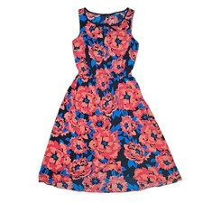 Tommy Hilfiger Floral Wrap Dress Womens 8 Elastic Waist Knee Length