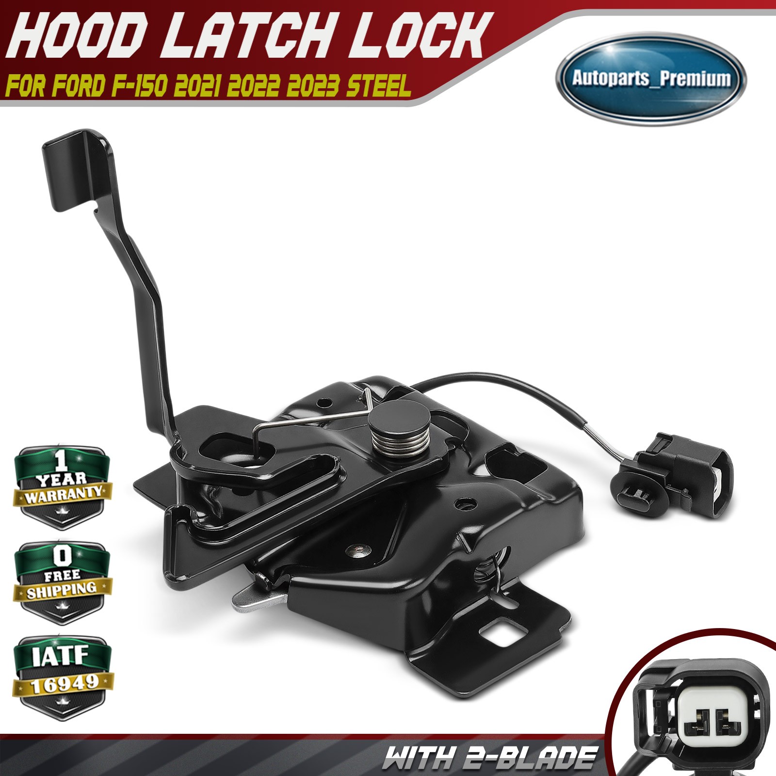 Front Hood Latch Lock for Ford F-150 2021-2023 V6 2.7L 3.0L 3.3L 3.5L V8 5.0L