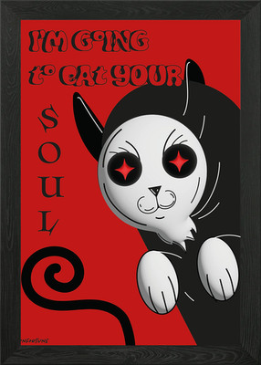 Gerahmtes Wandbild Poster Kitty the Soul Eater Leinwandbild Bild
