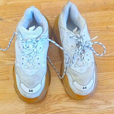 Balenciaga Triple S Men's White/Beige Lace-Up Low Top Sneakers Solid 51624