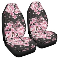 Print Car Seat Cover for Women,Universal Auto Front Seat Covers Cherry Blossom