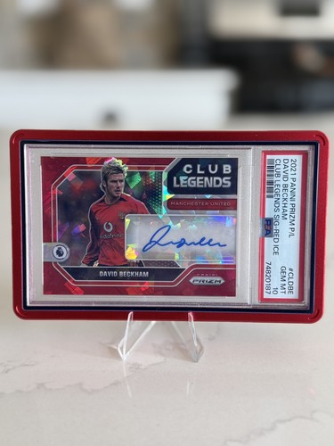 2021 Prizm David Beckham PSA 10 Red Cracked Ice Auto SSP. POP 1