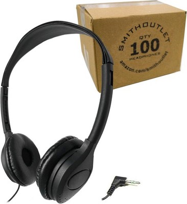 SmithOutlet Headphones Bulk 100 Pack On Ear Wired Classroom