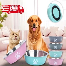 Stainless Steel Pet Bowl Anti-Slip Large Dog Cat Feeding Bowl Feeder Food Water