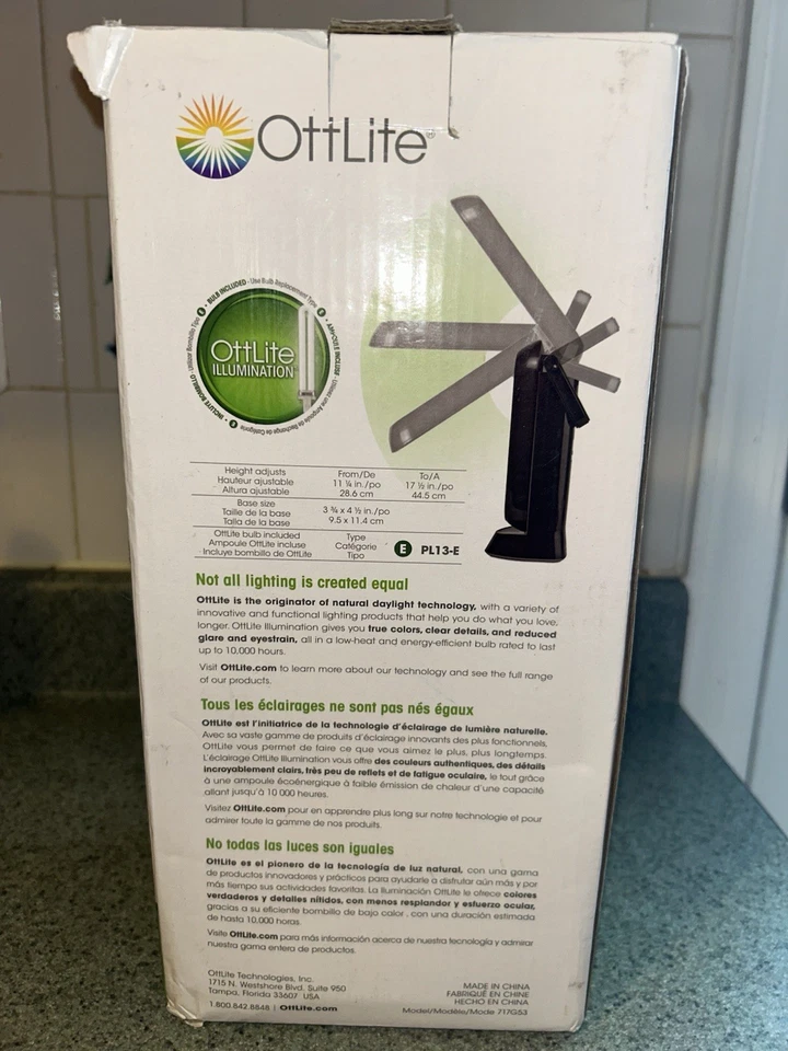 Lámpara de Tarea Plegable OttLite 13W Modelo 717G53 / PL7964 - Caja Abierta Probada Funcionando Foto 2 de 4