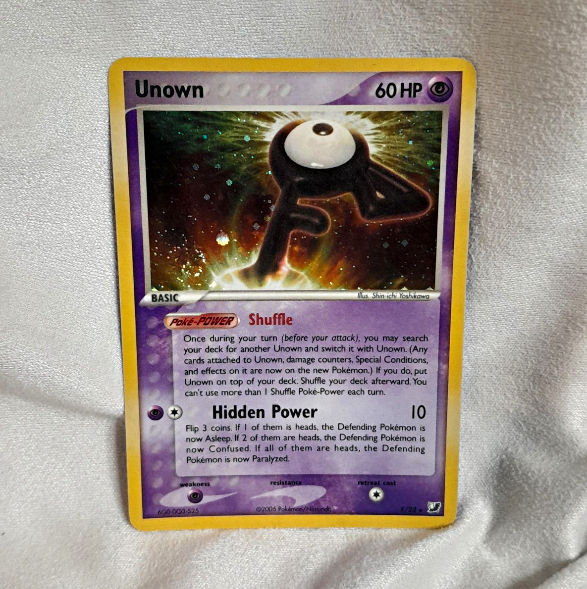 Pokemon TCG Unown (F) F/28 Holo Rare 60 HP EX Unseen Forces English MP-LP