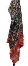 Womens Cejon Festive Christmas Printed Oversized Chiffon Scarf NEW With Tags