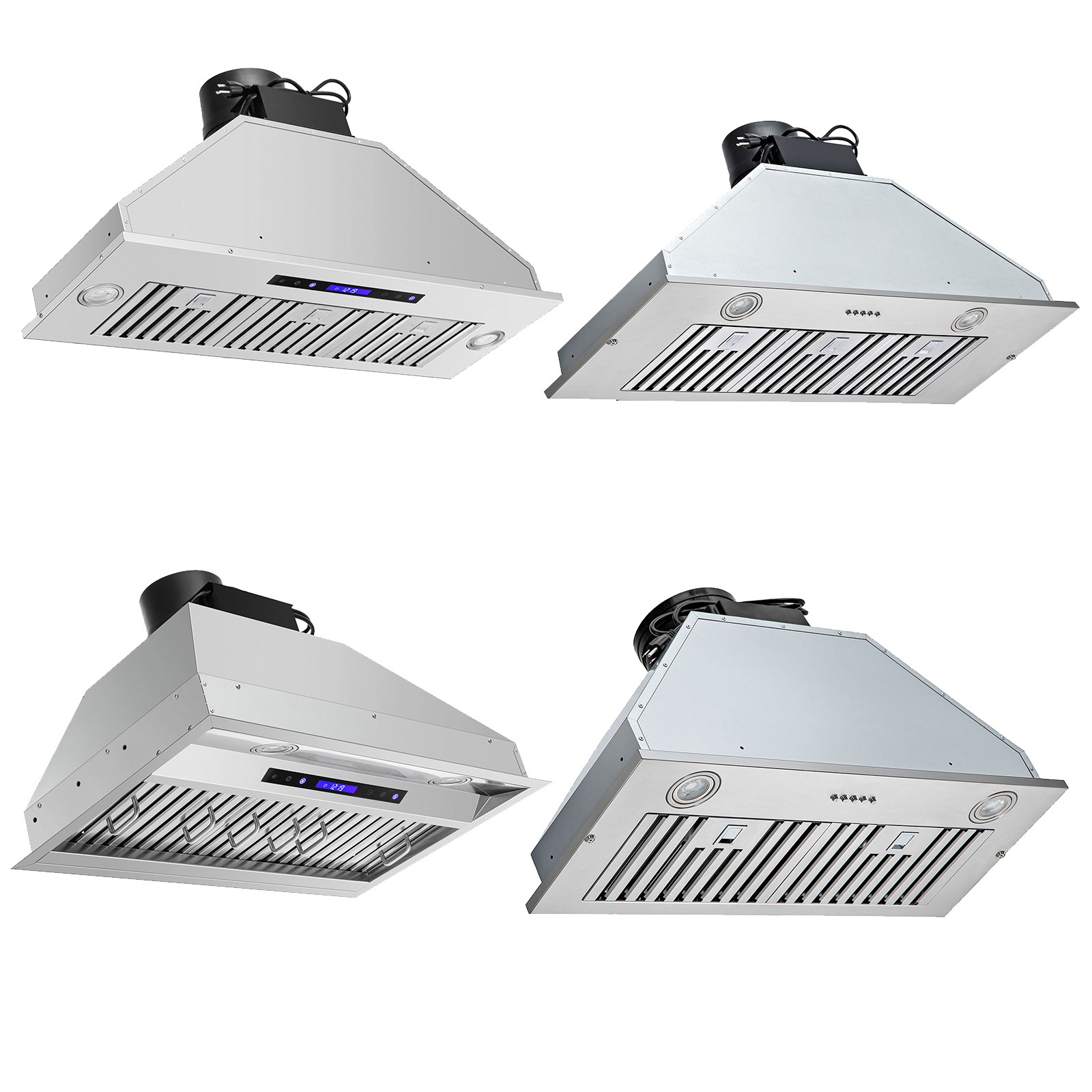 Built-in Range Hood 30/36in Insert Vent Hood 800/900CFM Kitchen Stove LEDs