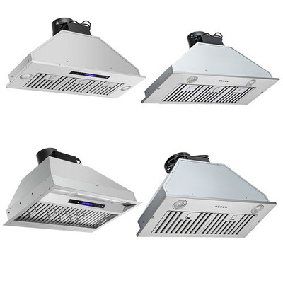 Built-in Range Hood 30/36in Insert Vent Hood 800/900CFM Kitchen Stove LEDs