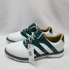 Adidas MC Z TRAXION Golf Shoes Men Size 11 Leather #JH6127 White Green