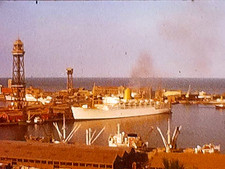 8mm Film 1965 Barcelona Views 1960s Home Movie Dockyard Ship Skyline Buildings