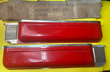 Door Pocket Set Accessory Fiat 850 Metal Vintage Rare Red Color NOS