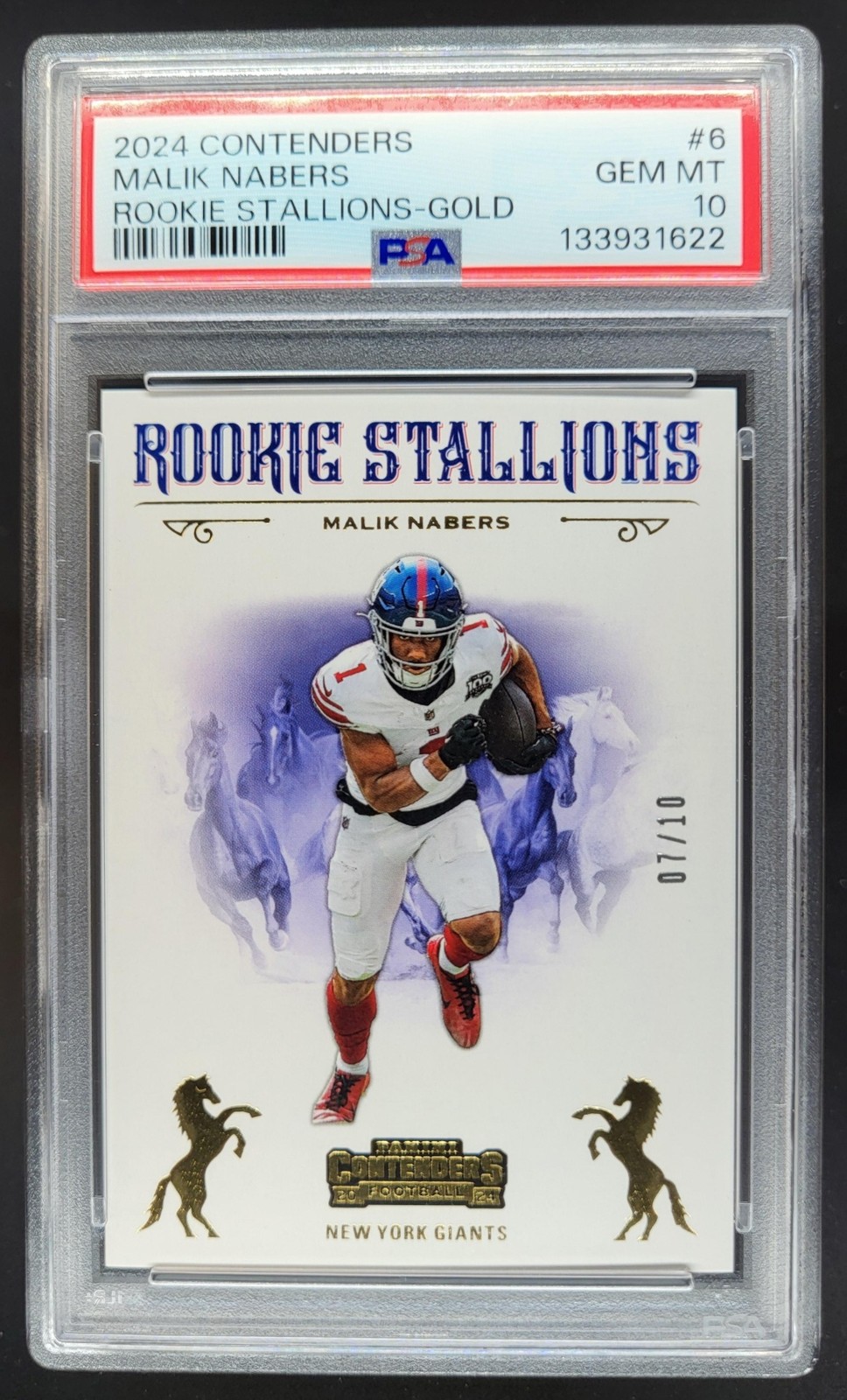 Malik Nabers Panini Contenders Rookie Stallions #6 Gold