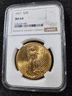 🌟 1927 $20 Gold St. Gaudens Liberty Double Eagle NGC MS64 UNC Coin