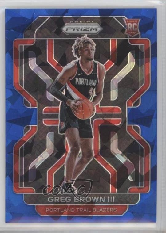 2021-22 Panini Prizm Blue Ice Prizm 114/125 Greg Brown III #291 Rookie RC q2l