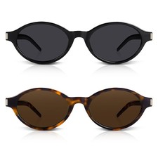 Retro Oval Sunglasses Womens Trendy 90s Small Vintage Sun glasses