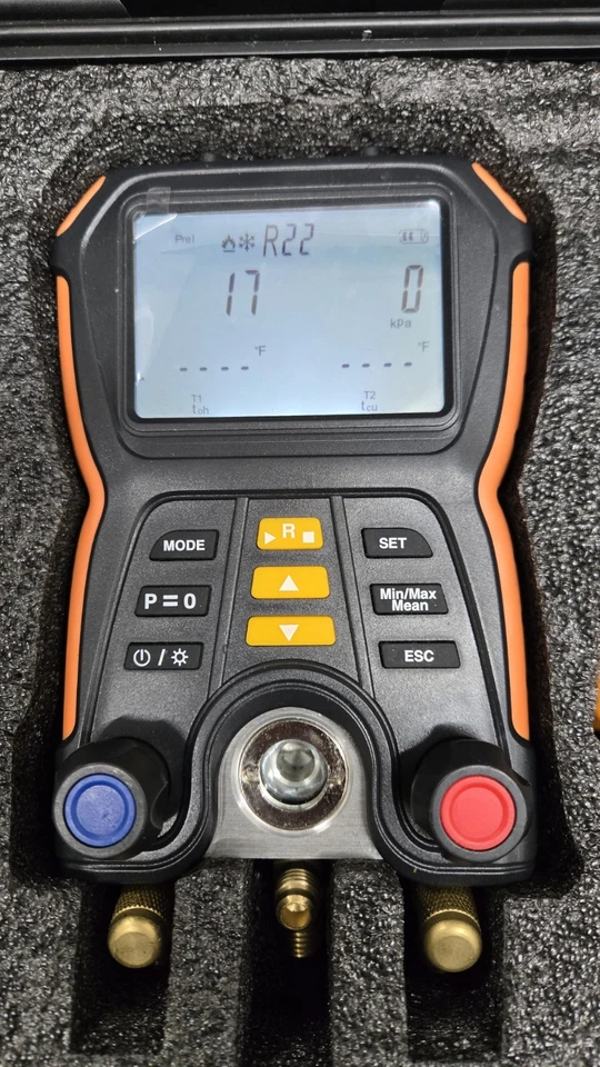 *NEW* HTI HT-750 Digital Pressure Gauge Electronic Manifold Meter w/Case - Image 4 of 4