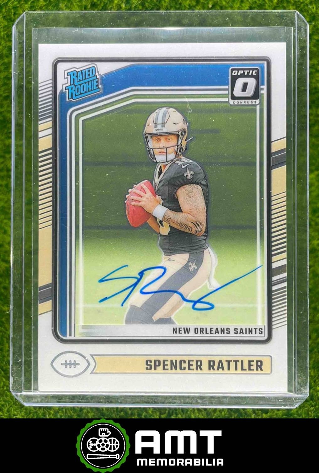 Spencer Rattler RC Auto 2024 Panini Donruss Optic 38/325 New Orleans Saints #289