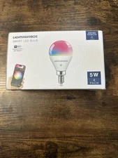 Lightinginside E12 Smart Light Bulbs 50W Equivalent WiFi G16 1/2 RGBCW Color
