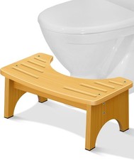 Bamboo Toilet Stool for Adults, 6.5" Toilet Stool Squat Adult Kids, Portable