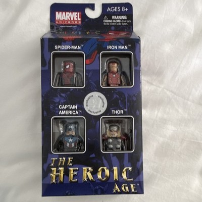Marvel Minimates The Heroic Age Exclusive 4-Pack Spider-Man Iron Man Thor Cap