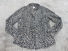 J.Crew The Perfect Shirt Womens 12 Neutral Cheetah Print 100 Cotton Button-Up