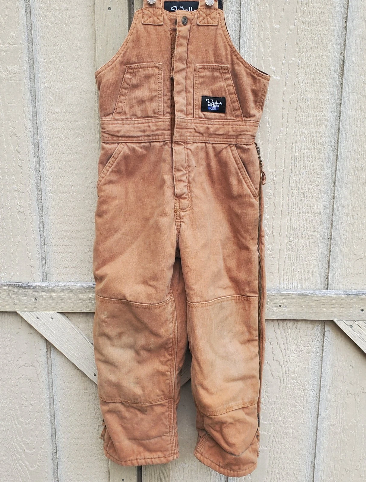 Walls Kids Blizzard Pruf Insulated Bib Overalls Youth 8/10 Regular Brown Winter