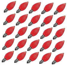  C7 Led Replacement Christmas Light Bulbs, C7 25 Count (Pack of 1) Red