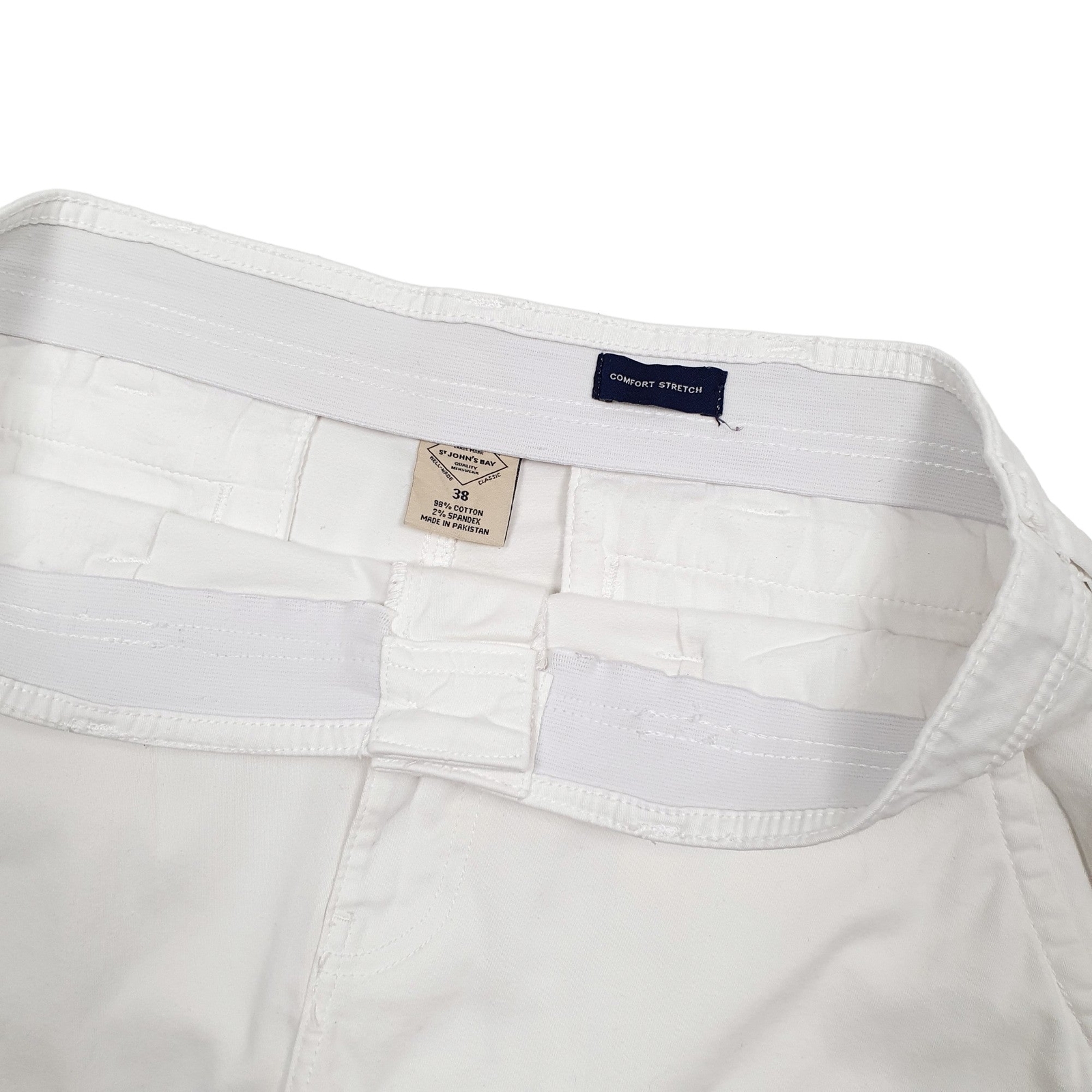 ST JOHNS BAY White Cargo Workwear Cotton Shorts Mens W38 image 3