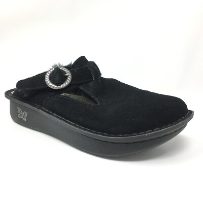 Alegria Limited Edition Mules Clogs Shoes Womens Size 7.5 Black Shearling Lined