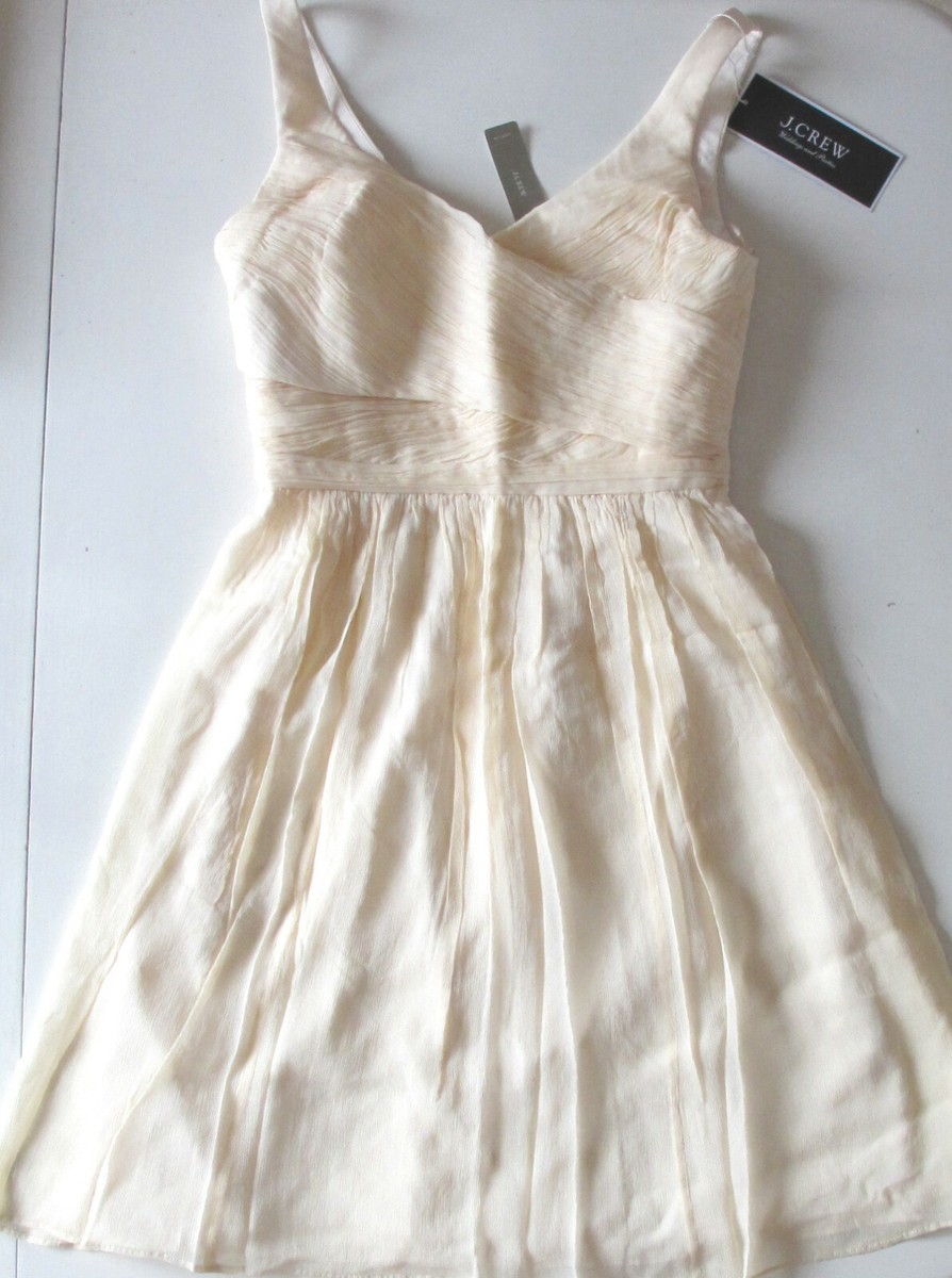 NEW J Crew Champagne Heidi Dress Silk Chiffon Bridesmaid Wedding Homecoming  Sz 2 | eBay