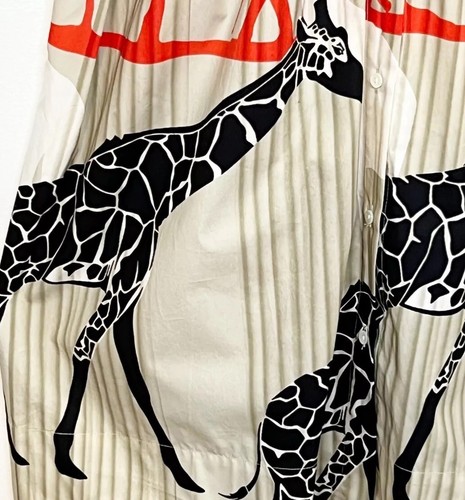 Sara Roka Shirt Dress Short Sleeve Giraffe Print Midi Size 44 UK 12 - Picture 4 of 10