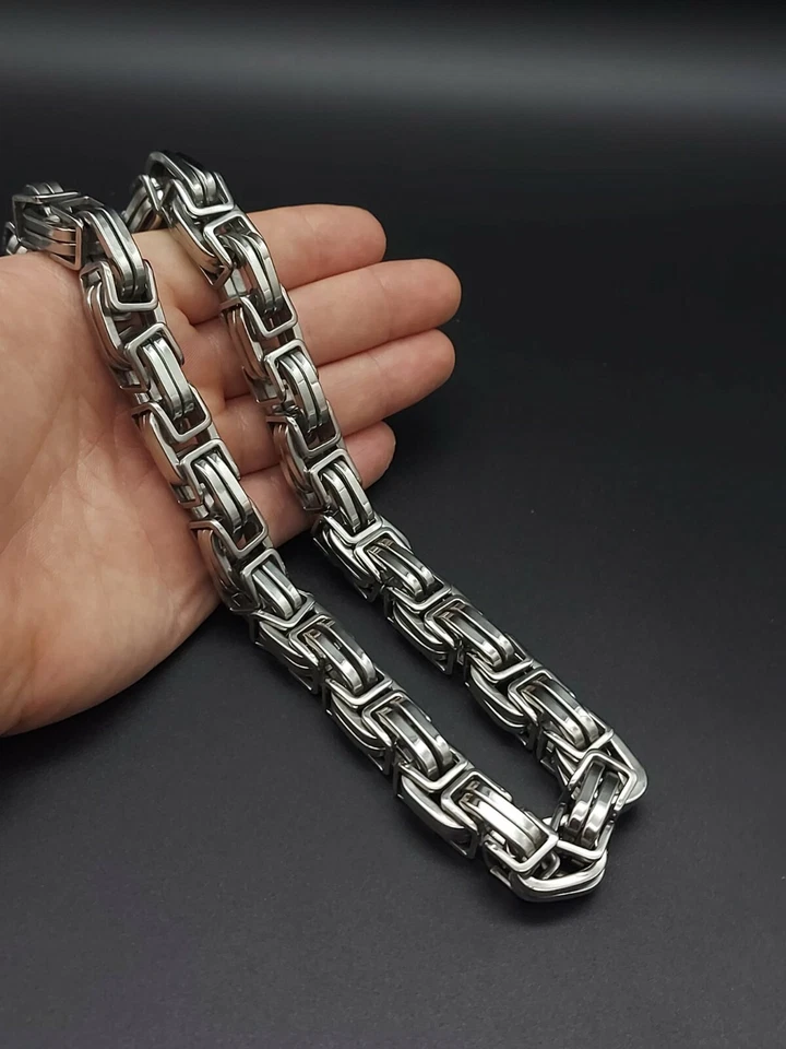 XXL 15 mm Königskette Panzerkette Edelstahl Biker Silber Massiv Hochwertig NEU - Bild 4 von 4