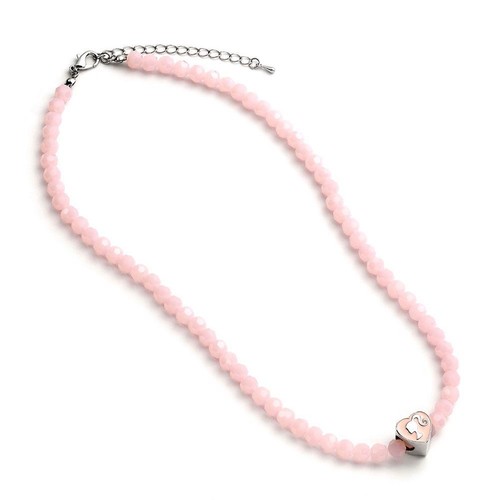 Collar de cuentas rosa Barbie con colgante de silueta - Imagen 2 de 3