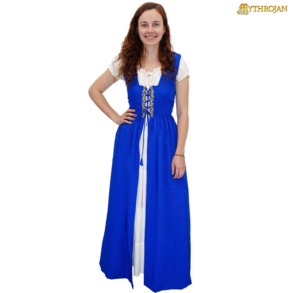Средневековое платье викингов эпохи Возрождения кельтский ирландский женщин сорочка косплей костюм - Изображение 2 из 3