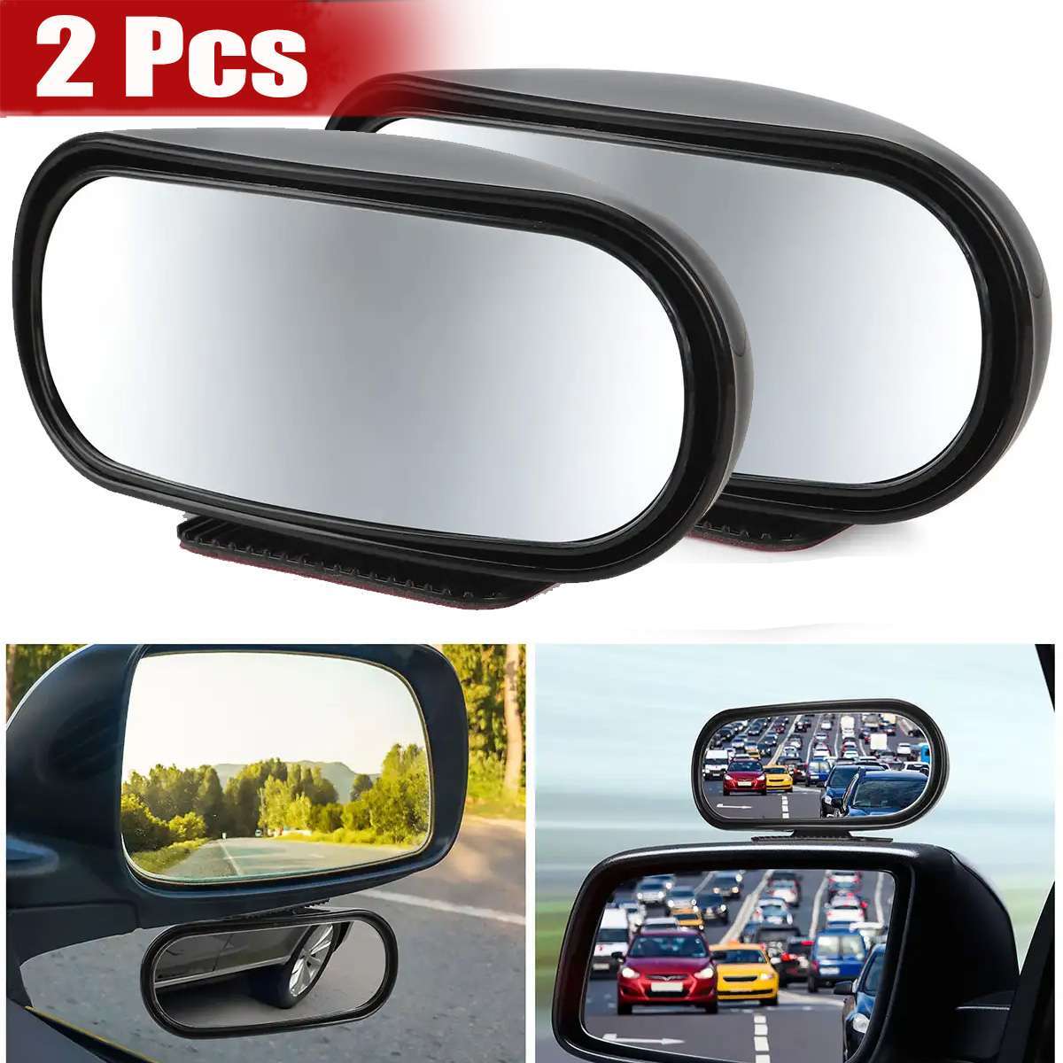 2X Blind Spot Mirror Auto 360 ° Wide Angle Convex Rear Side View Car Truck SUV E - Foto 14