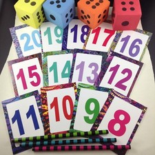 Rainbow Number Cards 1-20 40 Set Number Recognition Activities Games Learning
