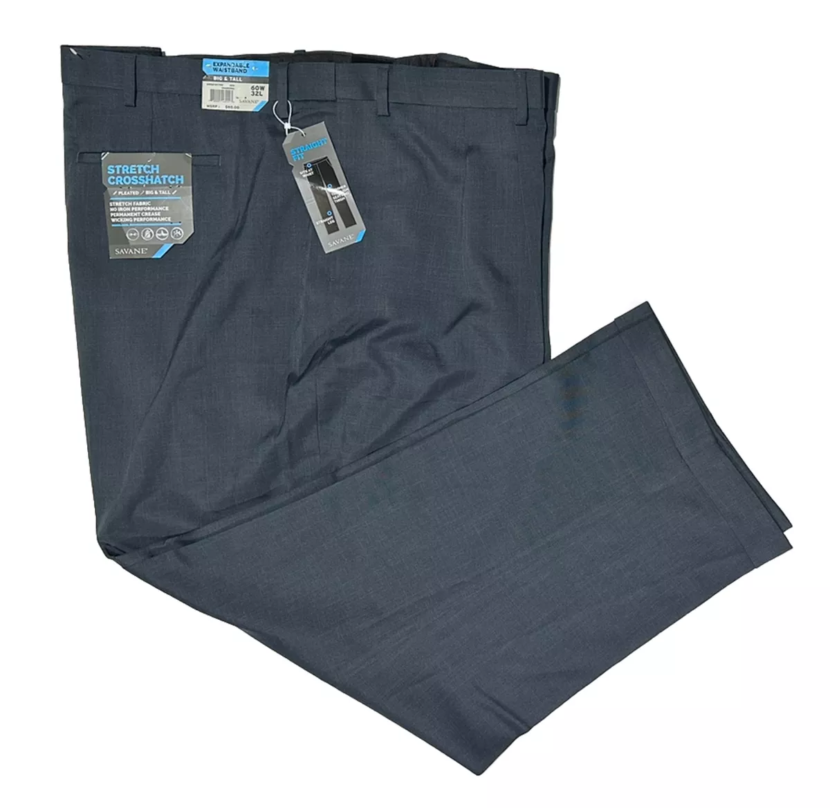 Savane men's pleated stretch crosshatch dress pant sale