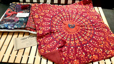 Multi Color Mandala Tassel Pillow Covers  Cotton 5 Piece Set 16x16 New
