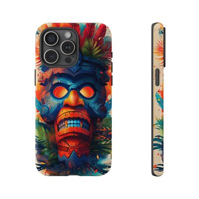 For iPhone / Galaxy / Pixel | Phone Ink Case - Tiki Totem Hawaii Colorful