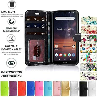 Für Nokia 5 Hülle Case Cover Flip Folio Leder Wallet Kreditkartenfach