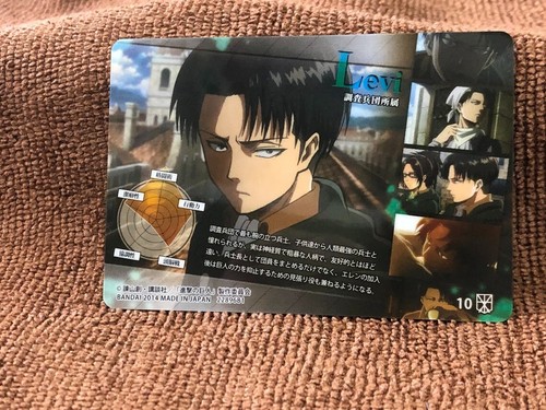 Attack on Titan Levi wafer card No. 10 collection character toy 2014 Hajime - Picture 11 of 11