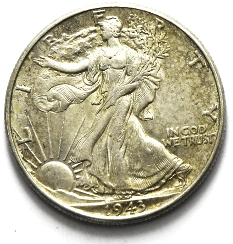 1943 50c Walking Liberty Silver Half Dollar Fifty Cents Philadelphia AU