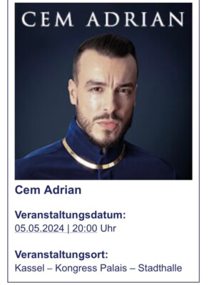 6. Reihe Cem Adrian Konzertkarte in Kassel