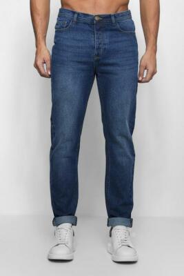 Slim Fit Rigid Denim Jeans Dunkelblau GRÖSSE 30R 
