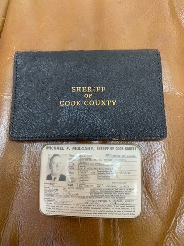 Vintage Obsolete WW2 Era 1945 Cook County Deputy Sheriff ID Card Named 