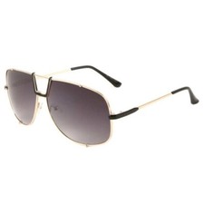 Aviator Sunglasses Gold Frame Black Accents Fashion Sun Glasses Trendy Retro New
